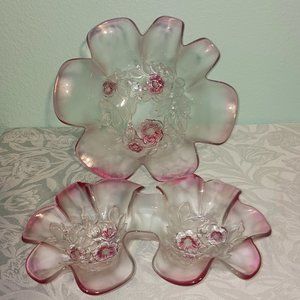 Fluted Double Bowl Serving Dish and Medium Fluted Serving Bowl